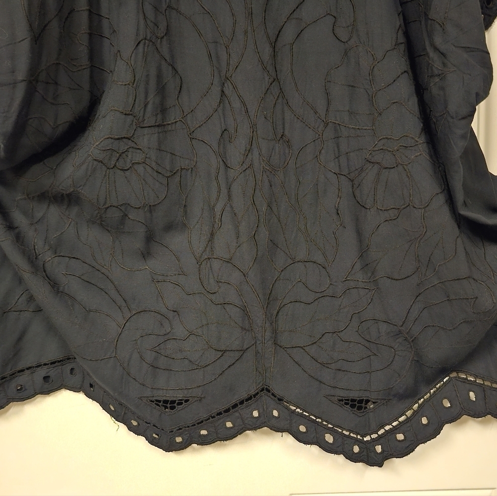 Jane Ashley woman black floral lace Blouse size 2X - Picture 3 of 8